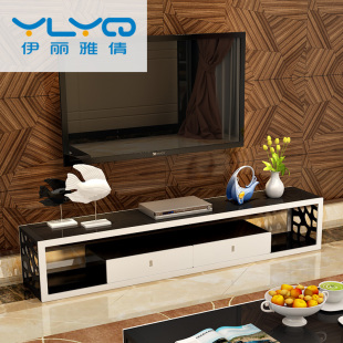 伊丽雅倩 时尚钢化玻璃电视柜 客厅现代简约地柜式电视机柜家具