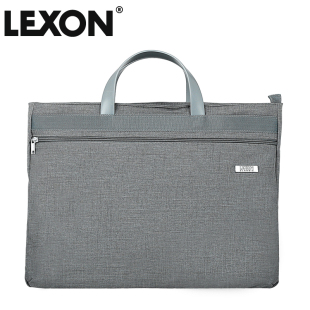 法国乐上LEXON小舞龙材质14寸灰色商务单肩斜跨手提电脑包-LN1003