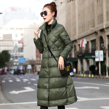 冬季韩版中长款过膝斗篷羽绒服女气质收腰显瘦气质加厚保暖外套潮