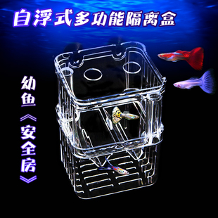 包邮鱼苗产卵隔离盒 孔雀鱼热带鱼隔离孵化盒 自浮式多功能大号