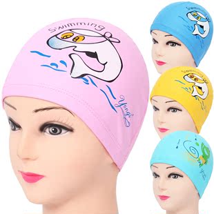 男女儿童泳帽 小孩防水护耳PU泳帽 卡通印花宝宝游泳帽 实用泳衣