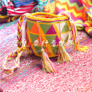 印度尼泊尔Wayuu手工编织包 s号  现货 哥伦比亚部落直邮