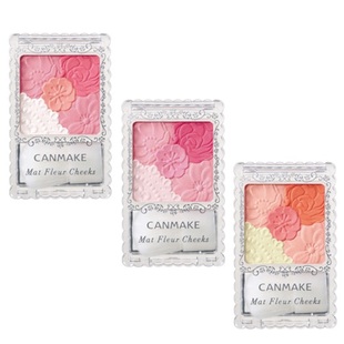 包邮新款 日本CANMAKE 五色高光彩花瓣雕刻腮红 修容带刷 3色可选