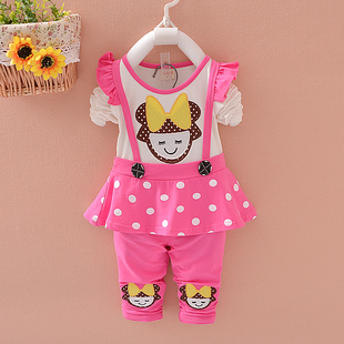 2015新款女宝宝秋装 韩版女童长袖套装婴幼儿童装衣服0-1-2-3岁半