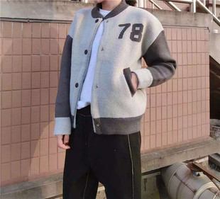 2016春装新款棒球服女毛衣短款宽松外套加厚撞色韩版开衫学生单件