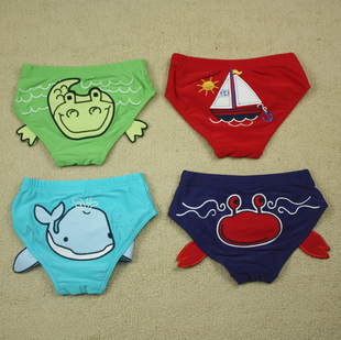 儿童温泉泳衣男童泳装 宝宝婴儿可爱泳裤 卡通螃蟹鳄鱼造型游泳裤
