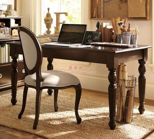 美式 实木书桌 欧式电脑桌  简易复古写字桌家用学生小书桌