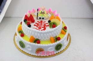 两层仿真蛋糕模型 祝寿庆生塑胶蛋糕模型 庆典生日样品蛋糕010