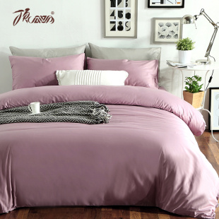 床单四件套纯棉1.8m纯色简约套件床笠被套枕套全棉四件套床上用品