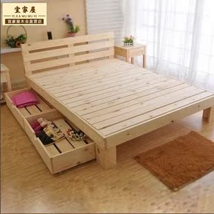 包邮/秒杀特价促销实木床松木床单人床双人床简约现代木质可定制