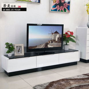宜家客厅现代时尚特价简约电视柜 烤漆钢化玻璃玻璃电视柜