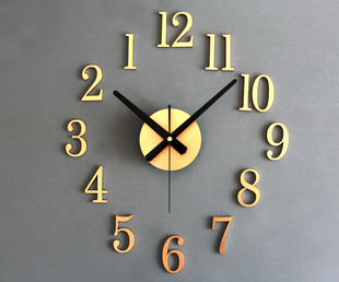 DIY挂钟装饰壁挂钟数字时针墙贴现代简约时尚逆转时钟表 创意可爱