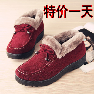 2016冬季老北京棉鞋女舒适妈妈鞋加绒保暖休闲软底平跟防滑短靴子
