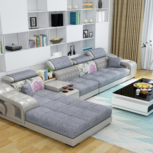 伊达丽斯布艺沙发沙发组合皮布沙发大小户型沙发储物客厅家具转角