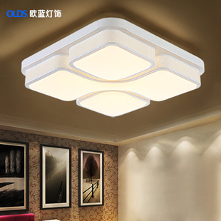 LED客厅灯温馨创意正方形卧室灯现代简约变光调色餐厅灯吸顶灯具