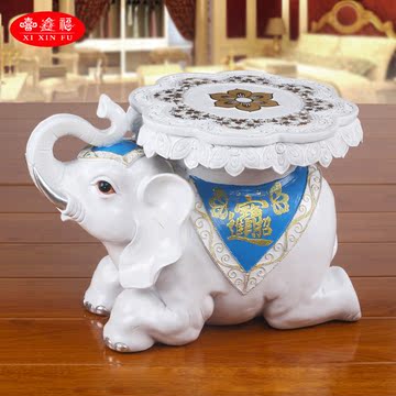 喜鑫福大象凳子换鞋凳欧式客厅摆设招财家居装饰品大象摆件工艺品