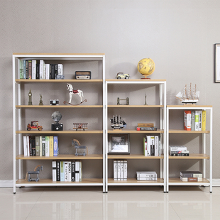 书架置物架简易钢木书架简约组合展示架创意隔板书柜货架储物架