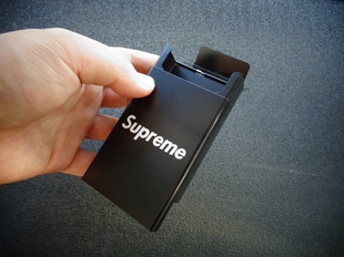 潮牌Superme铝合金烟盒20支装滑盖超薄自动弹盖烟盒款烟具包邮