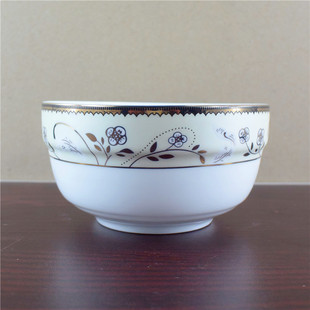 促销陶瓷4.5英寸护边碗韩式碗米饭面汤碗宝宝景德镇餐饮具套装碗