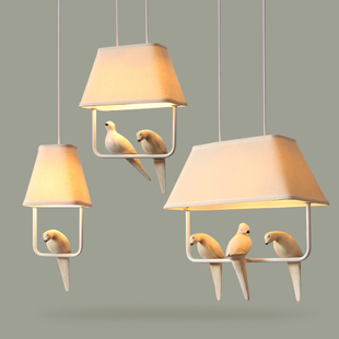 美式小鸟吊灯创意客厅餐厅休闲吧地中海乡村卧室简约现代个性吊灯