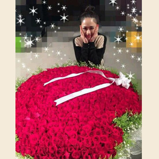 西安鲜花店同城速递365朵520朵999朵红玫瑰花束生日表白求婚订花