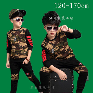 160男童休闲套装男童套装秋140中大童165cm男孩运动套装150韩版潮