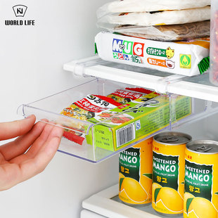 日本进口厨房冰箱隔层收纳盒分隔盒冷藏整理盒塑料抽屉式置物盒子