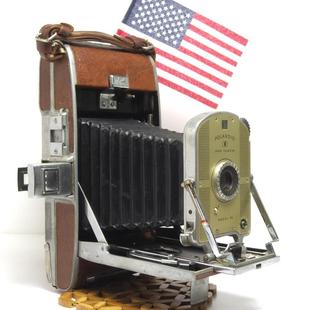 老物件收藏古董风琴老相机拍立得皮腔折叠相机宝丽来Polaroid 95