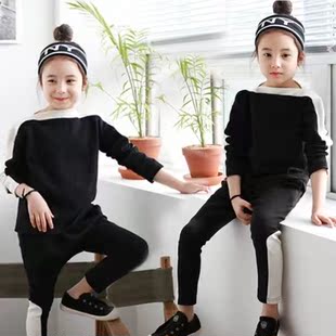 童装女童套装2016新款韩版中大童长袖卫衣休闲裤子儿童时尚两件套
