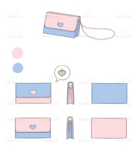 【预定】Michiko原创粉蓝拼色镂空爱心斜挎包小包