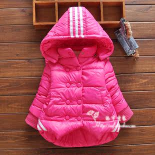 女童女宝宝加绒外套秋冬装0-1-2-3岁冬款婴儿小童装加厚棉衣棉服
