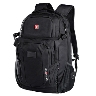 瑞士军刀双肩包商务男士背包韩版高中学生书包电脑包15.6寸旅行包