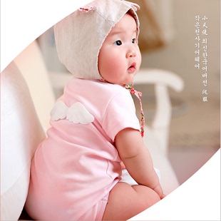 包邮夏季ins爆款新款儿童短袖婴儿爬服韩版宝宝哈衣新生儿连体衣