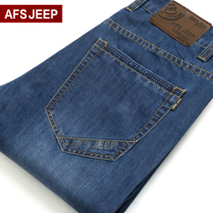 Afs Jeep/战地吉普牛仔裤男直筒夏季薄款男款商务休闲长裤子