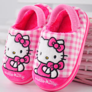 新款Hello Kitty儿童棉拖鞋女童宝宝幼儿童秋冬保暖家居可爱拖鞋