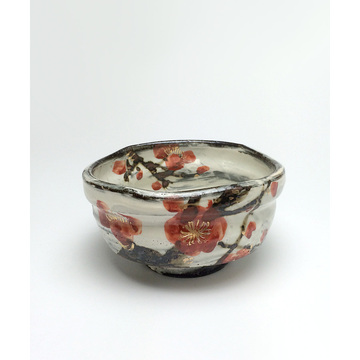 日本进口手绘梅花日式陶瓷手工抹茶碗茶具礼盒装茶道禅意粗陶茶艺