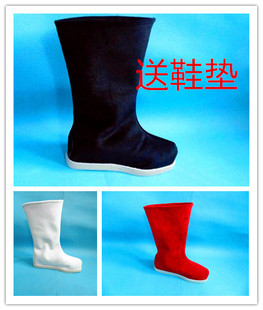 古装靴子cos男女黑白红色古装鞋子古代戏曲武侠演出古典表演靴子