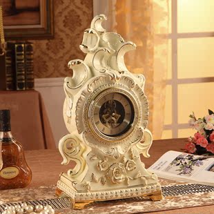 欧式奢华陶瓷座钟客厅台钟摆件时钟装饰品复古创意钟表摆设工艺品