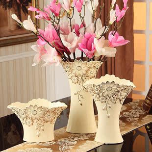 欧式奢华陶瓷器花瓶插高档结婚庆复古家居装饰台面餐桌茶几摆设件