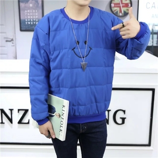 冬季套头棉衣男青年保暖短款加厚棉袄学生韩版修身羽绒服轻薄外套
