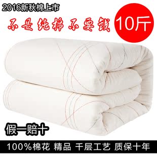 学生手工棉被加厚冬被双人长绒棉花保暖被子定制棉絮被芯褥子10斤