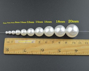 DIY手工配件串珠装饰珠子 4-20mm纯白色ABS双孔仿真珍珠材料