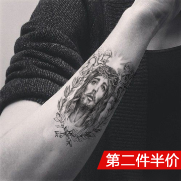 GT潮品纹身 逼真纹身贴防水男 花臂基督教耶稣持久刺青 WT-70耶稣