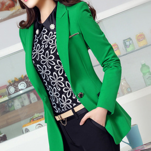 2016新款秋季韩版修身长袖小西装外套女士中长款职业装西装套装