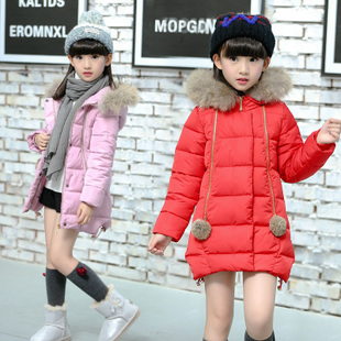童装2016年新款韩冬女童装外套羽绒棉服棉衣中长款带帽加厚小棉袄