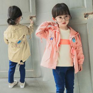 童装女童风衣2016新款秋装宝宝小中童韩版长袖风衣儿童卡通外套