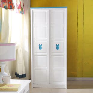 多美居 儿童实木衣柜 简约欧式 炫彩蓝色儿童房 米奇儿童卡通衣柜