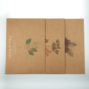 《植物系文件袋》超厚牛皮纸文件夹带粘扣 野风集推荐