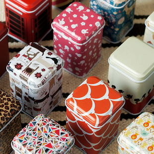 迷你桌面收纳盒 创意花茶叶罐zakka铁盒喜糖盒 小号方形牙签盒