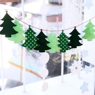 圣诞节装饰品圣诞树拉花墙贴活动布置橱窗拍摄道具学校幼儿园